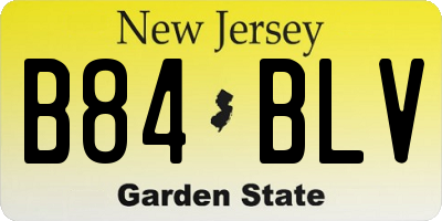 NJ license plate B84BLV