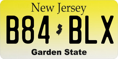 NJ license plate B84BLX