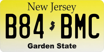 NJ license plate B84BMC