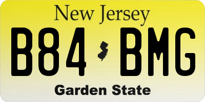 NJ license plate B84BMG
