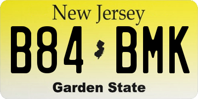 NJ license plate B84BMK