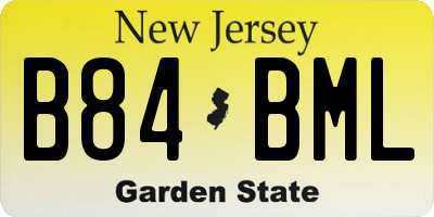 NJ license plate B84BML