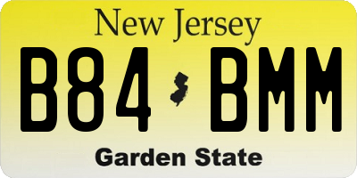 NJ license plate B84BMM