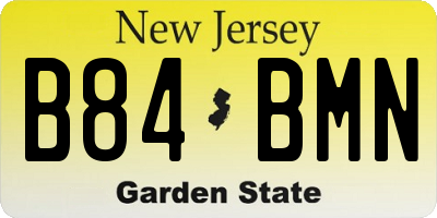 NJ license plate B84BMN