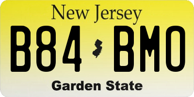 NJ license plate B84BMO