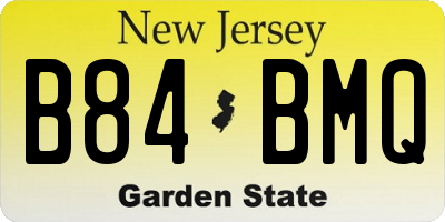 NJ license plate B84BMQ
