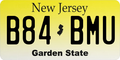 NJ license plate B84BMU