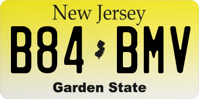 NJ license plate B84BMV