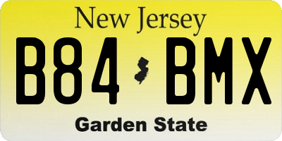 NJ license plate B84BMX