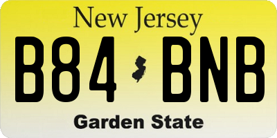 NJ license plate B84BNB