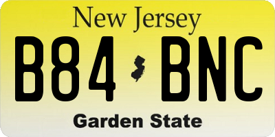 NJ license plate B84BNC