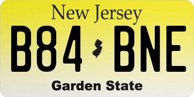 NJ license plate B84BNE