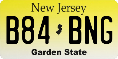 NJ license plate B84BNG