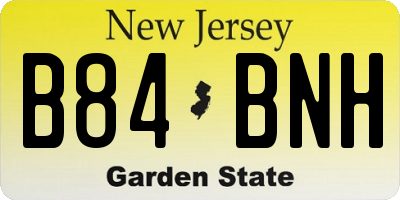 NJ license plate B84BNH