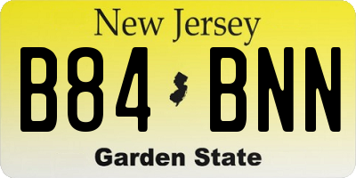 NJ license plate B84BNN