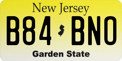 NJ license plate B84BNO