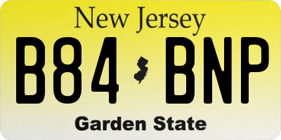NJ license plate B84BNP