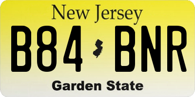 NJ license plate B84BNR