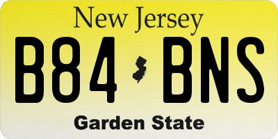 NJ license plate B84BNS