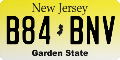 NJ license plate B84BNV