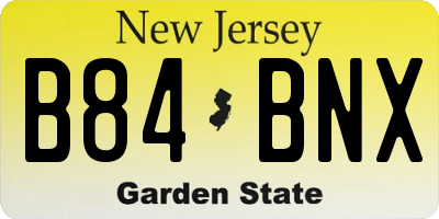 NJ license plate B84BNX