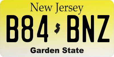 NJ license plate B84BNZ