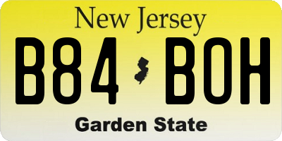 NJ license plate B84BOH