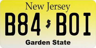 NJ license plate B84BOI
