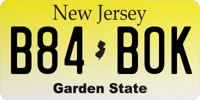 NJ license plate B84BOK