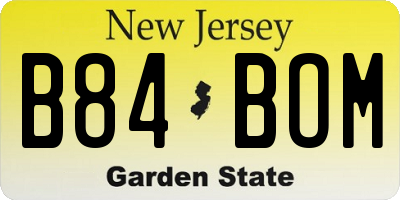 NJ license plate B84BOM