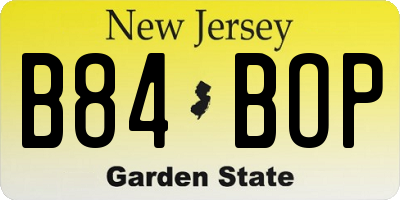 NJ license plate B84BOP