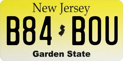 NJ license plate B84BOU