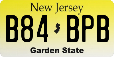 NJ license plate B84BPB