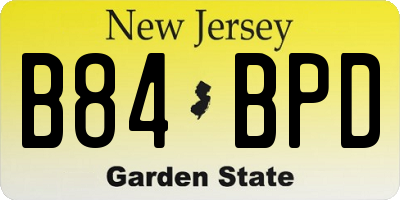 NJ license plate B84BPD