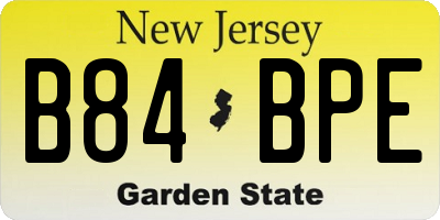 NJ license plate B84BPE