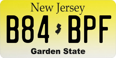NJ license plate B84BPF