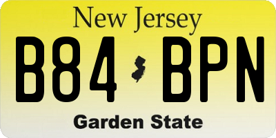 NJ license plate B84BPN