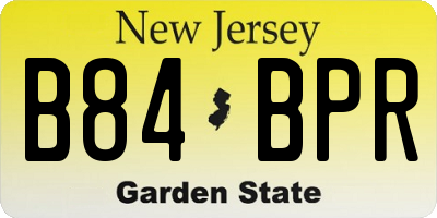 NJ license plate B84BPR