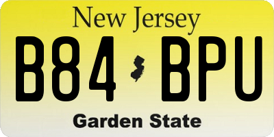 NJ license plate B84BPU