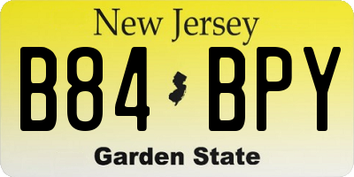 NJ license plate B84BPY