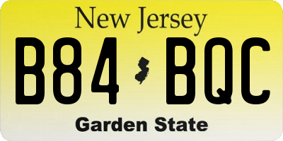 NJ license plate B84BQC