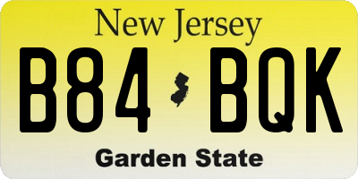 NJ license plate B84BQK