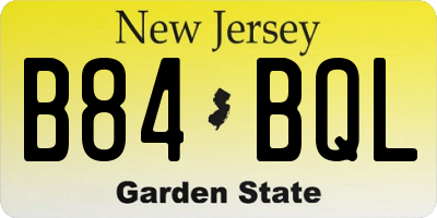 NJ license plate B84BQL
