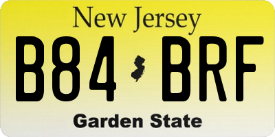 NJ license plate B84BRF