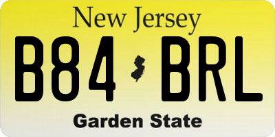 NJ license plate B84BRL