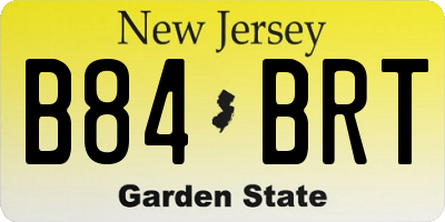 NJ license plate B84BRT