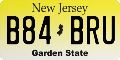 NJ license plate B84BRU