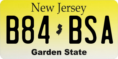 NJ license plate B84BSA