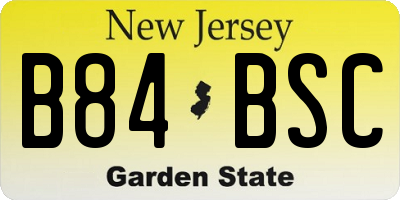 NJ license plate B84BSC