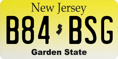 NJ license plate B84BSG
